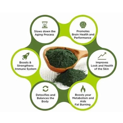 Organic Spirulina Capsules - Helps Detoxify, Supports Immune System Health, Antioxidant, Boosts Energy