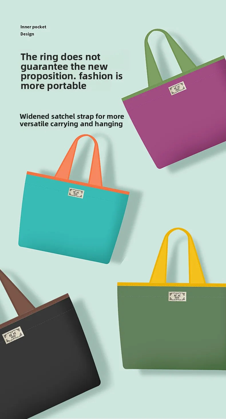 Large-sized drawstring eco-friendly supermarket shopping bag fashionable single-shoulder bag foldableportable handbag,waterproof - AMULET RING STORE