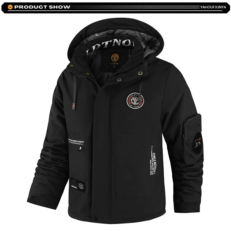 Winter Men Outdoor Windbreak Warm Travel Jacket Men Hooded Casual Fashion Sport Waterproof Climbing Trekking Jacket Male Coat