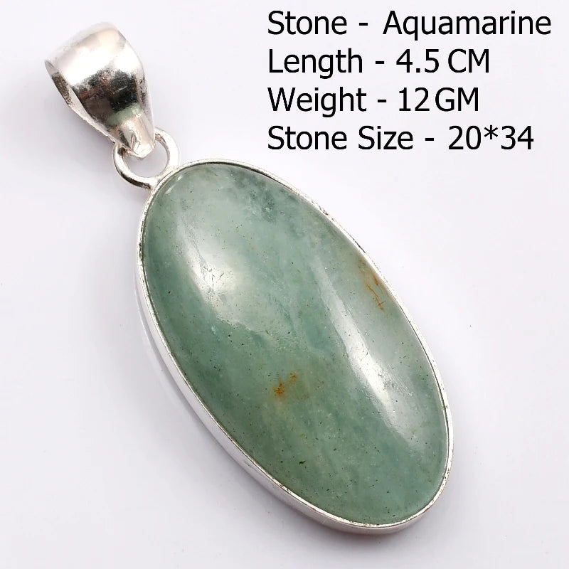 Genuine  Amaquarine  Pendant Hand Made Women Jewelry gift