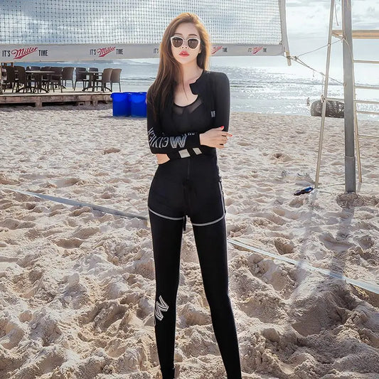 2024 Modest Fashion Swimming Suit For Women Full Cover Burkini Muslim Swimwear Womens Islamic Long Sleeve Swimsuit Skirted M-XXL