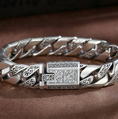 S925 Sterling Silver Timeless Vine Garland Buckle Retro Punk Tank Bracelet Jewelry Creativity Gift Factory Price
