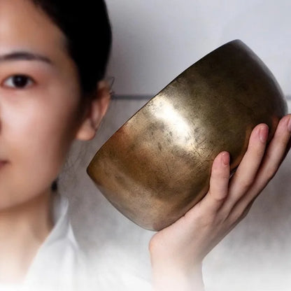 Old Singing Bowl Copper Nepal Handmade Tibetan Bowls Retro Yoga Meditation Buddhism Sound Bowl Portable Zen Music Instrument - AMULET RING STORE