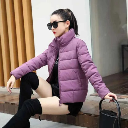 Red Quilted Padded Duck Down Short Woman Coat Thick Padding Jackets for Women Black Cropped Harajuku Fashion Winter Outer 2025
