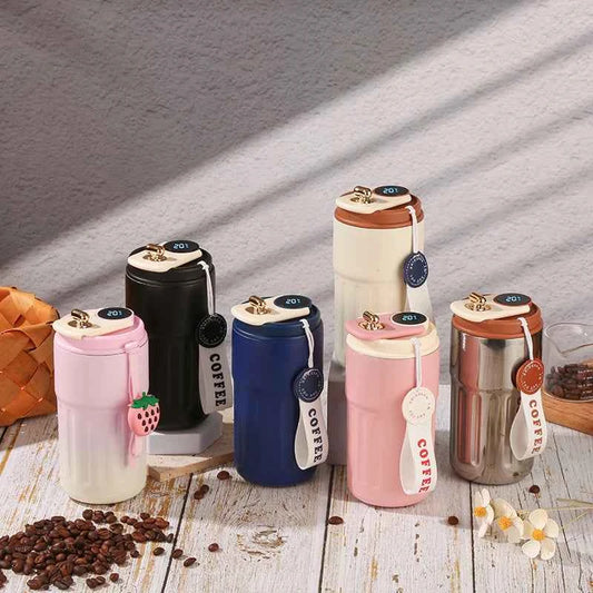 460ml Thermos Bottle Smart Display Temperature 316 Stainless Steel Vacuum Cup Office Coffee Cup Business Portable Thermal Mug