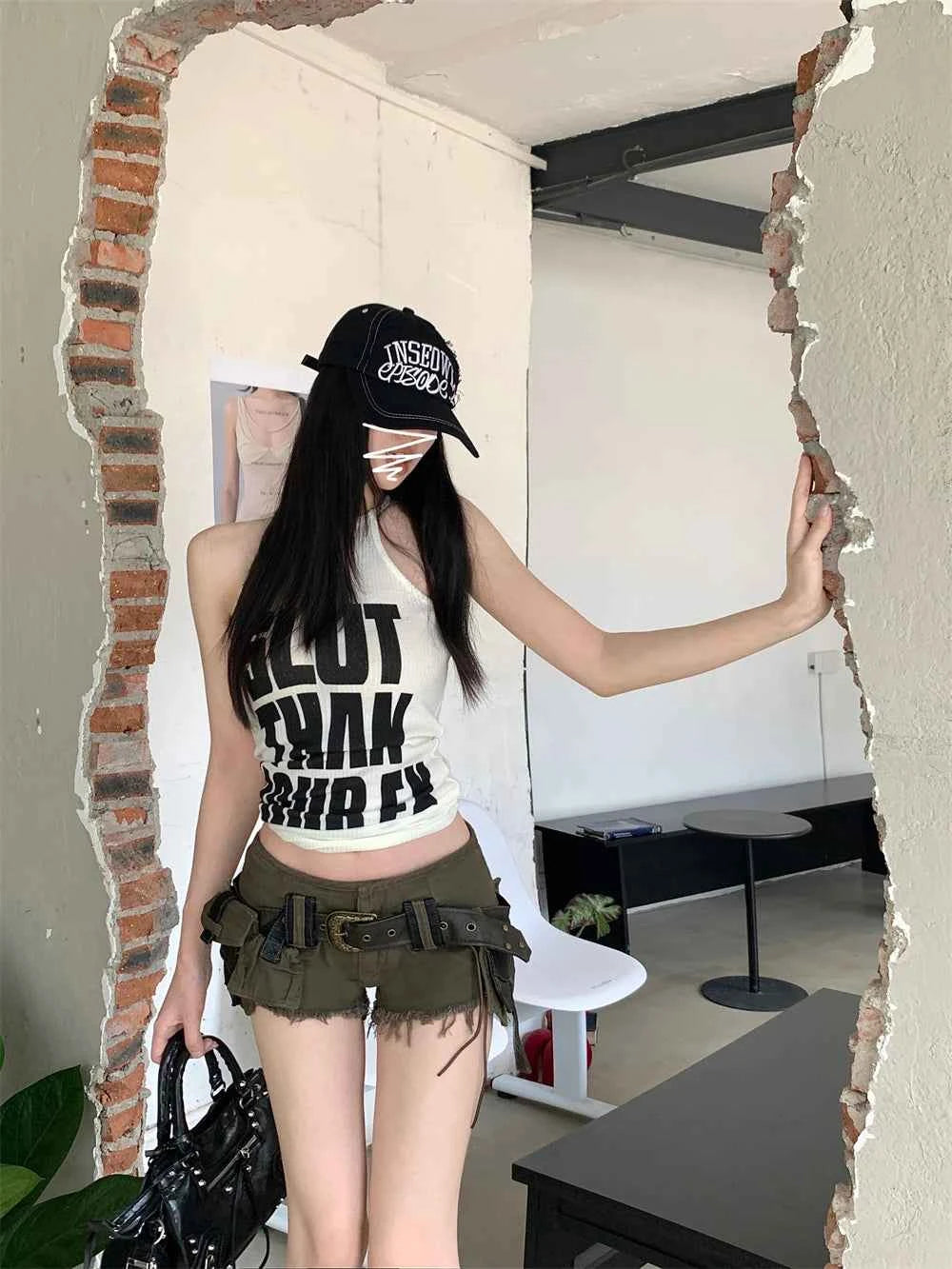 Summer Women Goblin Core Abi Y2k Streetwear Gyaru Cargo Denim Shorts Japanese Harajuku Jean Hot Pants Grunge Kpop Cyber Punk