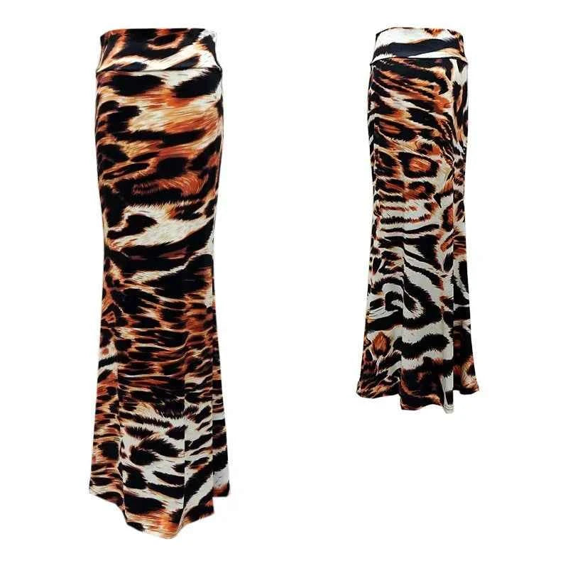 Spring Summer Maxi Skirts Womens Casual Print Women High Waist Stretch Wrapped Hip Skirt Long Y2k Skirts Woman Clothes Faldas