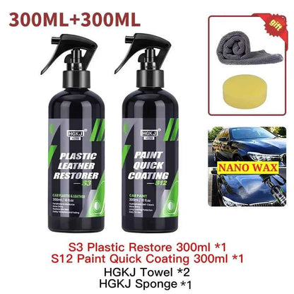 HGKJ S3 Car Plastic Restorer Liquid Leather Seat Restoration Coat Auto Interior Care Leather Renovator Conditioner Car Product