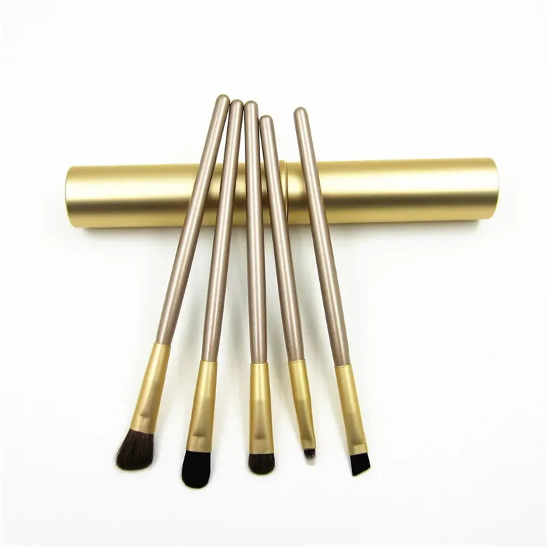 5pcs Professional Travel Portable Mini Eye Makeup Brushes Set Smudge Eyeshadow Eyeliner Eyebrow Brush Lip Make Up Brush Kit - AMULET RING STORE
