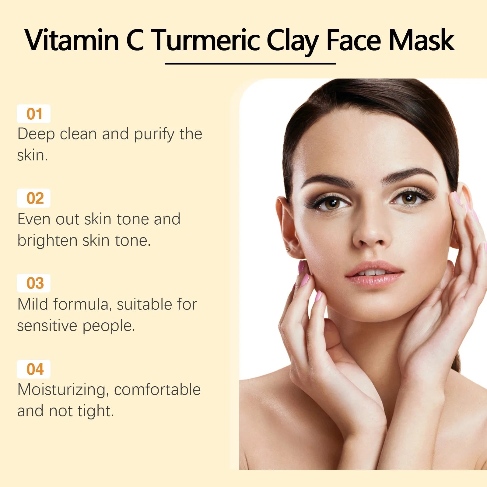Vitamin C Exfoliating facial mask Turmeric Exfoliating facial mask Improve Pore Deep Cleaning facial mask Apply facial mask - AMULET RING STORE