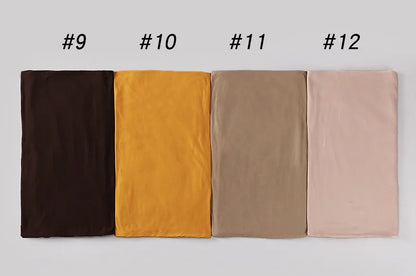 Newest Milk Silk Jersey Hijabs for Women Soft Warm Muslim Woman Turban Hoofddoek Headscarf Good Stitch Stretch Jesey HIjab Scarf - AMULET RING STORE