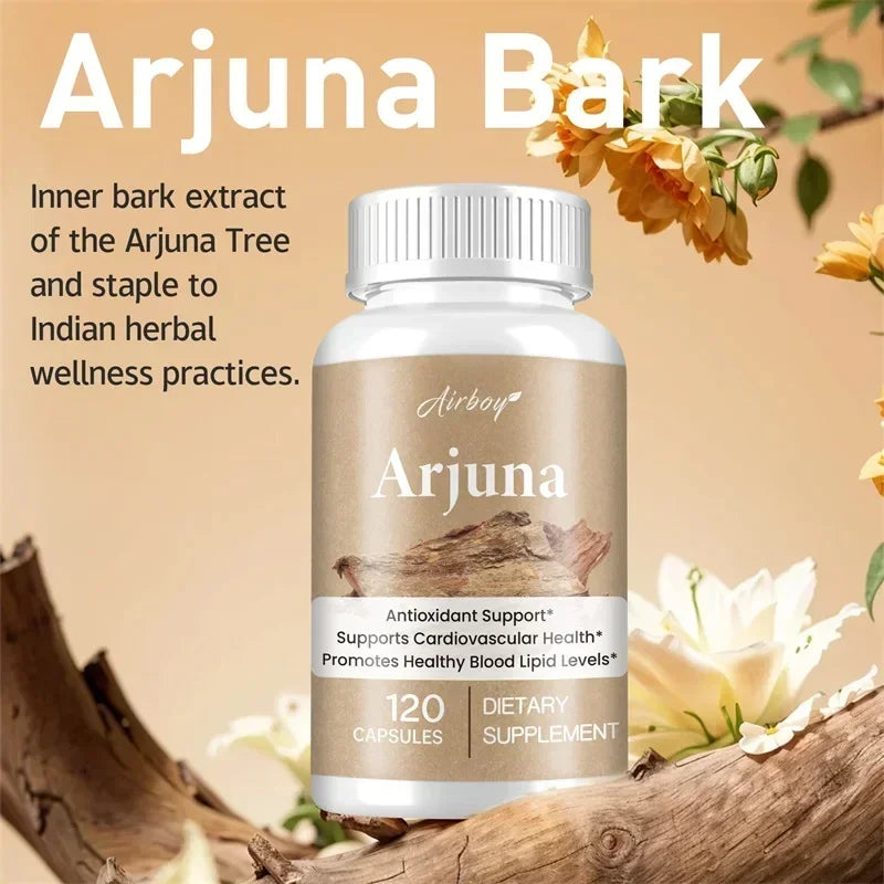 Arjuna Capsules - Supports Heart, Cardiovascular Health, Promotes Cellular Energy Production, Antioxidant, Non-GMO, Vegan - AMULET RING STORE