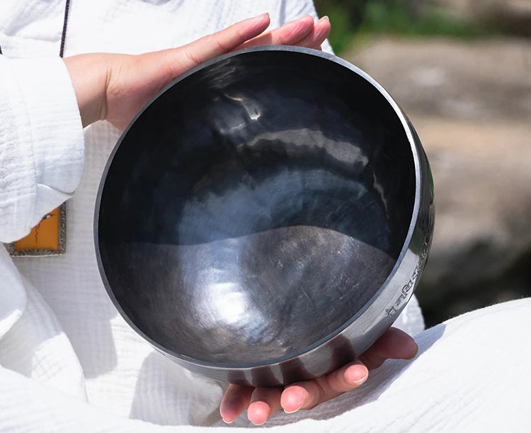 Full Moon Tibetan Singing Bowl Handmade Mindfulness Meditation Nepal Singing Bowls Yoga Chakra Sound Healing Therapy Accessories - AMULET RING STORE