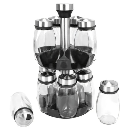 6pcs Glass Jar Bottle Set for Kitchen Storage Pantry Spices Organizers and Organization Spice Rack