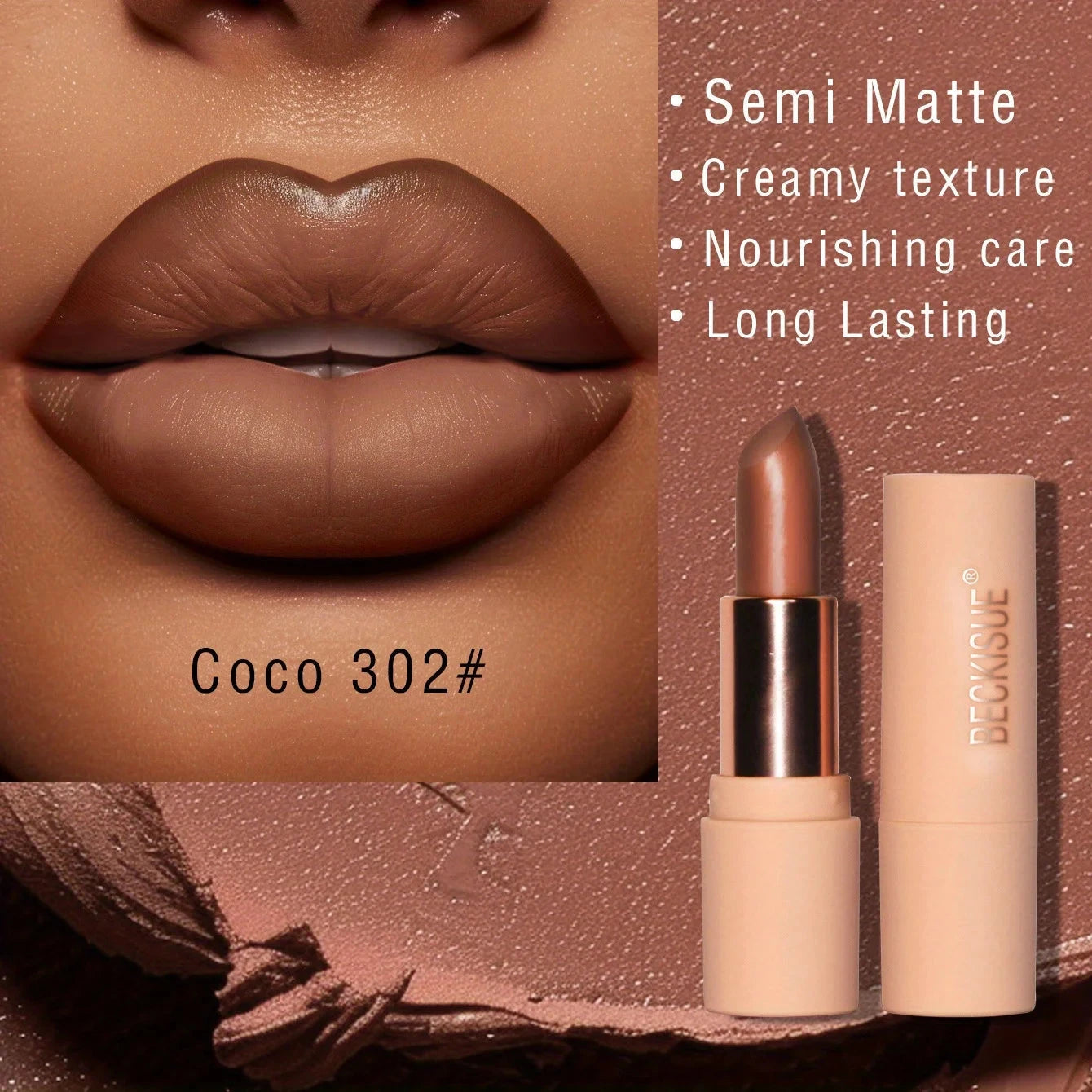 Coffee Velvet Lipstick - Luxurious Deep Nourishing Matte Finish Long-Lasting Waterproof Lip Color - AMULET RING STORE
