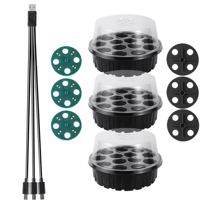 Seedling Nursery Box With LED Growing Light Seed Starter Tray Seedling Breeding Pot Garden Greenhouse Germination Planter - AMULET RING STORE