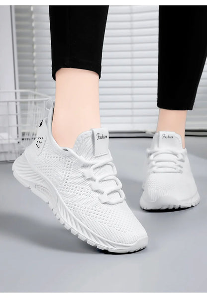 2025 Women's Shoes Summer Women's Shoes Flying woven casual shoes Comfortable breathable women's sneakers - AMULET RING STORE
