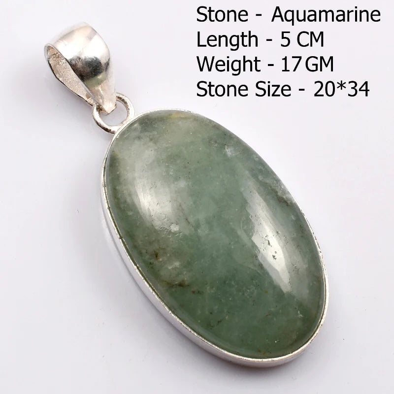 Genuine  Amaquarine  Pendant Hand Made Women Jewelry gift