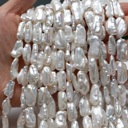 7x18-8x20mm 4A Uniform Size Natural Freshwater Pearl Baroque Pipa Bead Women Gift Jewelry Make DIY Necklace Bracelet Accessories - AMULET RING STORE