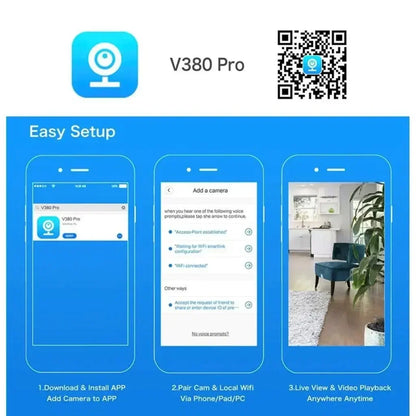 8MP IP WiFi Camera Surveillance Security Baby Monitor PTZ Smart Home AI Human Tracking Cam Night Vision CCTV Indoor Video Camera - AMULET RING STORE