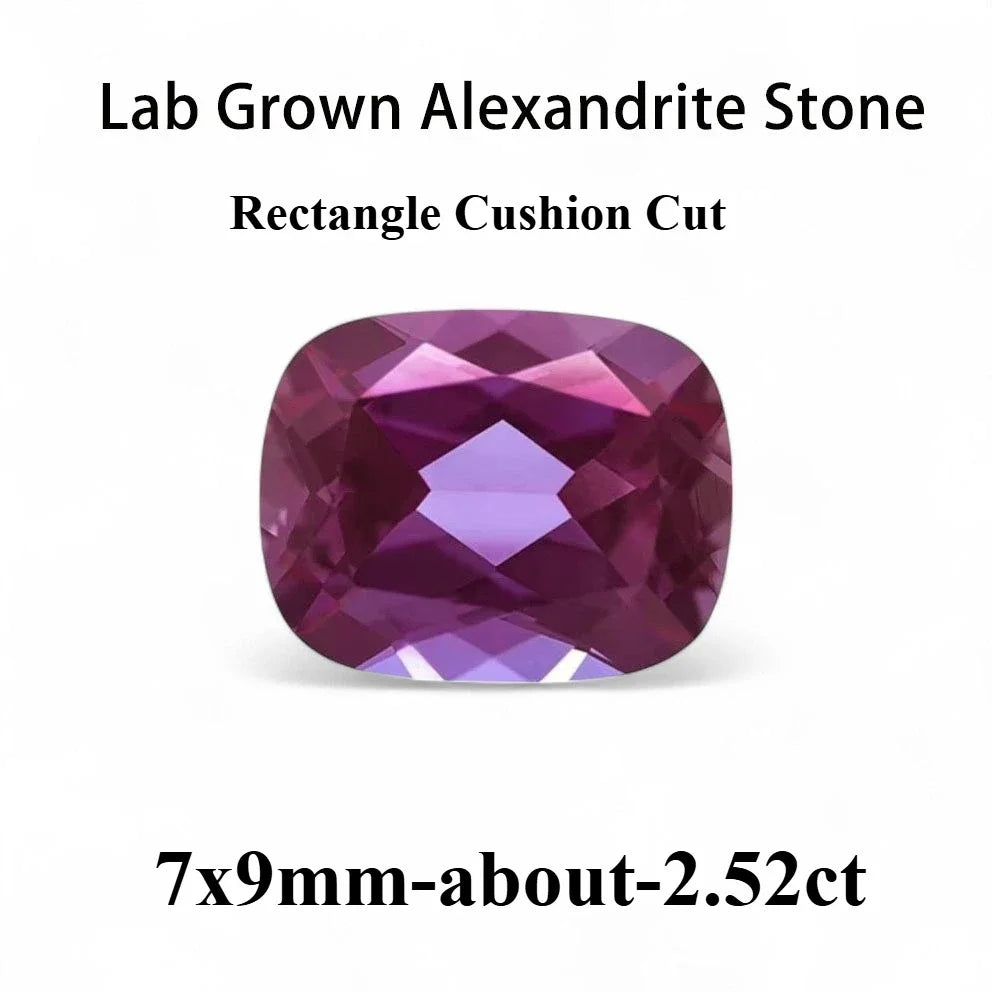 Emerald Cut Lab Grown Alexandrite AGL Certificate Loose Gemstone For Earrings Ring Jewelry Diy Making