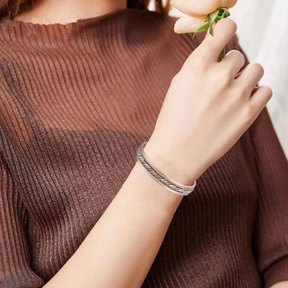 ARADOO Copper Bracelets for Women 99% Pure Copper Handwoven Bracelet Cuff Bangle