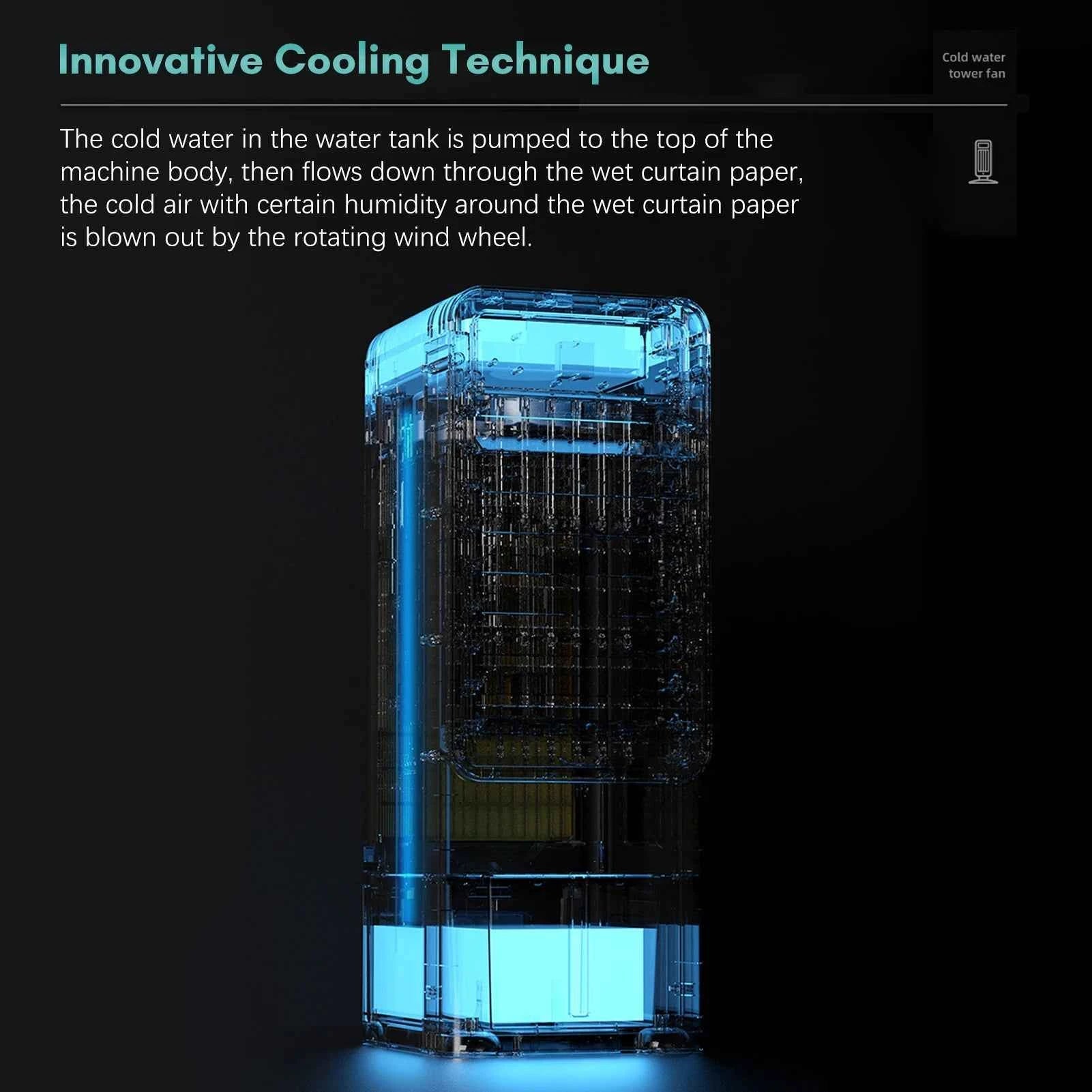 Portable Air Conditioner Fan Evaporative Cooler Cooling Machine 3 Speed with 7hrs Timer with Remote Control for Room Home Office