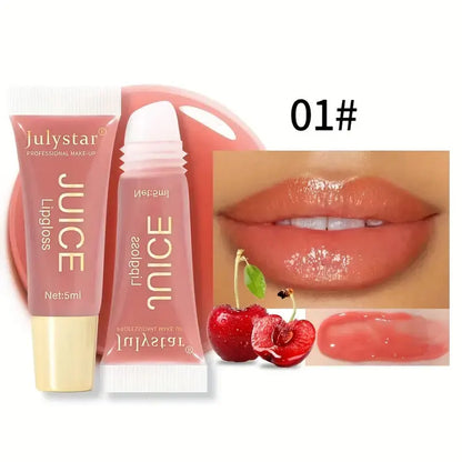 Watery Crystal Clear jelly Lip Oil Lip Balm Moisturizing And smoothingLip Lines Jelly Pout Lip Gloss Glass Lip Fruit Scent - AMULET RING STORE