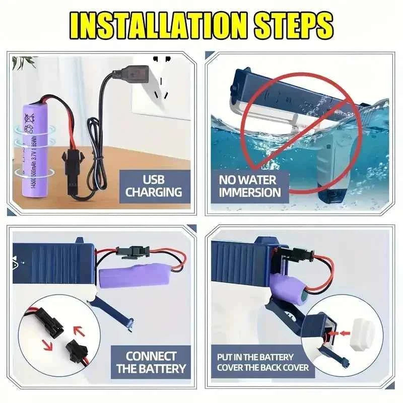 Rechargeable Electric Burst Water Gun - Perfect Summer Water Play Toy for Kids 5+! Christmas, Halloween, Thanksgiving Gift