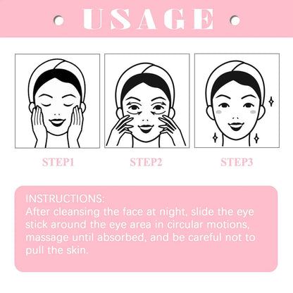 Retinol Eye Cream Stick Fade Fine Line Remove Wrinkle Eye Bags Anti-Puffiness Dark Circle Smoothing Firming Under Eye Skin Care