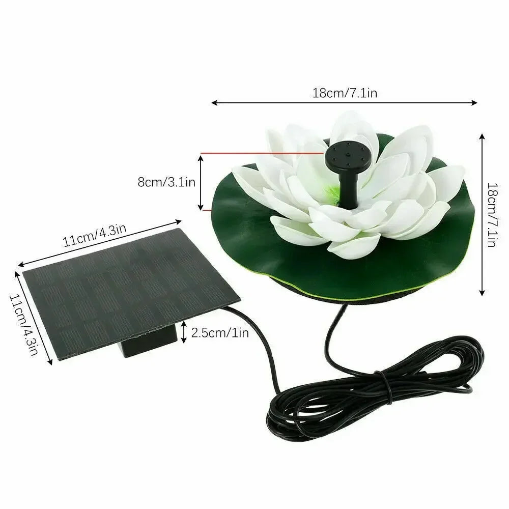Solar Rotating Lotus Floating Fountain Outdoor Garden for Garden Bird Bath, Pond Decoration, Waterscape Garden Decoration - AMULET RING STORE