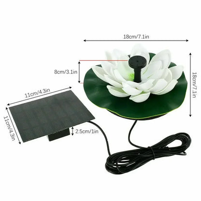 Solar Rotating Lotus Floating Fountain Outdoor Garden for Garden Bird Bath, Pond Decoration, Waterscape Garden Decoration - AMULET RING STORE