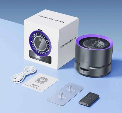 Eary Wall-mounted Fan Punch-free Foldable Fast Charging Desktop Fan With Night Light Magnetic Remote Control Air Conditioner Fan