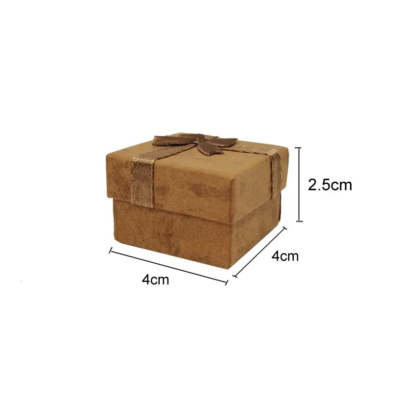 Fashion Ribbon Jewelry Box Multi Colors Ring Earrings Pendant 4x4x3cm Display Packaging Gift - AMULET RING STORE