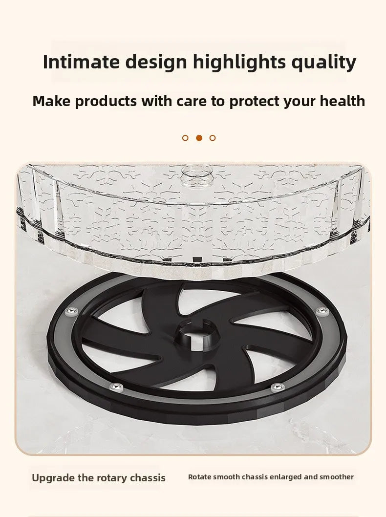 360° Rotating Plastic Storage Rack Bathroom Storage Organizer Kitchen Snack Food Oil Seasoning Bottle Storage Rack Fruit Tray - AMULET RING STORE