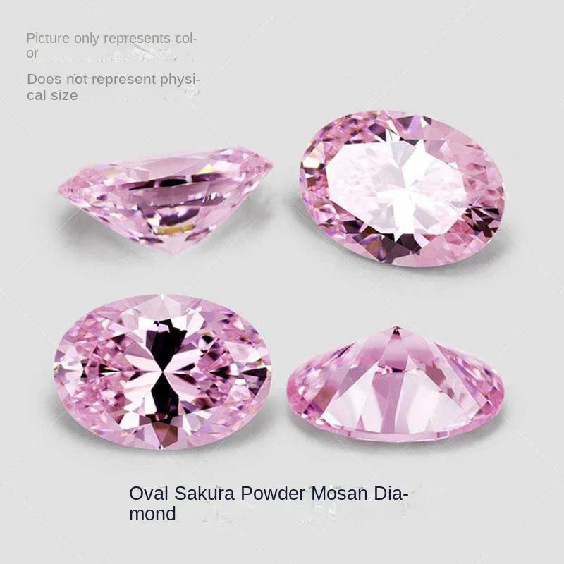 1CT colored diamond moissanite oval pigeon egg moissanite irregular naked stone gemstone jewelry accessories