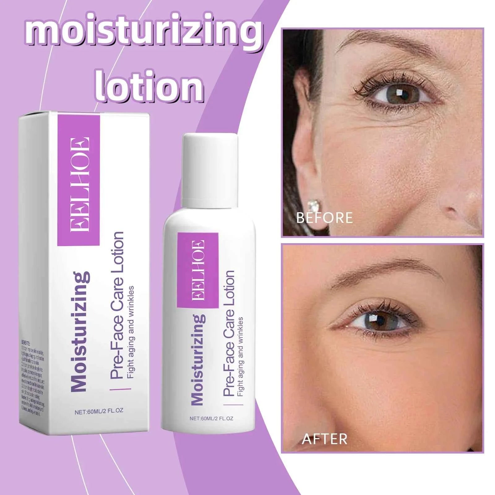 EELHOE 60ml moisturizing lotion aloe essence moisturizes, tightens, refreshes and nourishes skin without greasy facial care