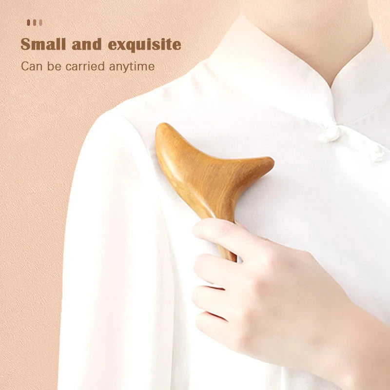 Nature Wood Trigonometric Massage Cone Wooden Lymphatic Massage Stick Face Hand Foot Body Massager Gua Sha Board Acupuncture Pen - AMULET RING STORE