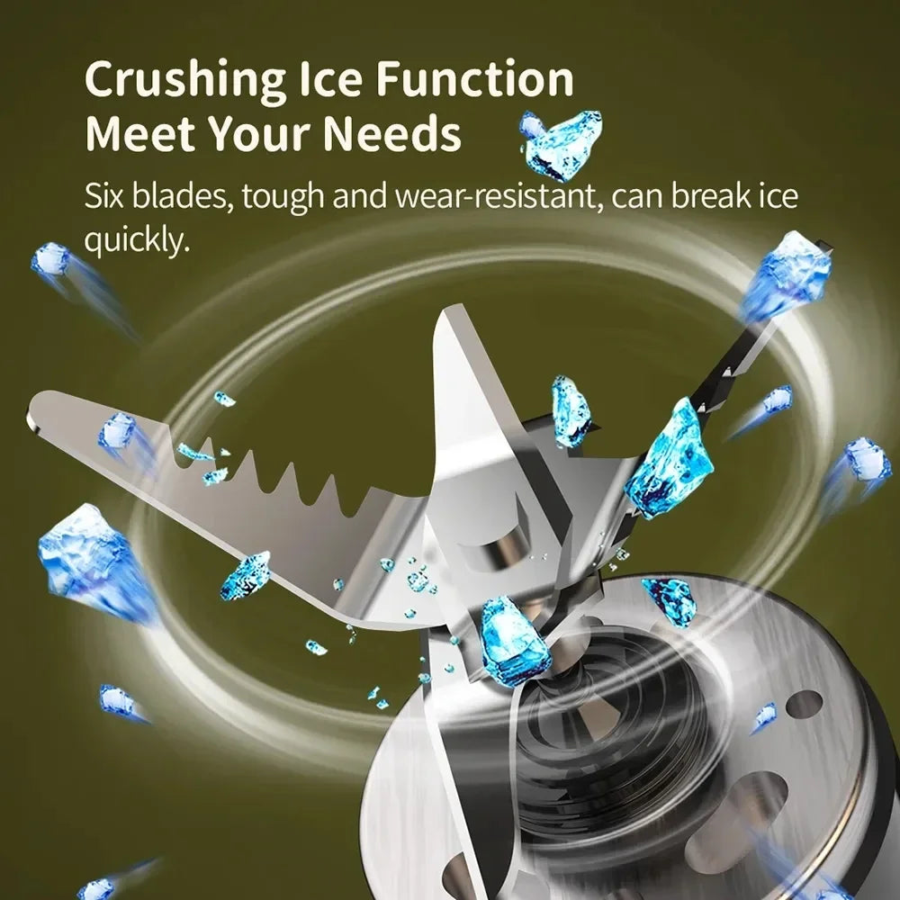 Portable juicer Fresh Juice Bottle Blender Plus 500ml Wireless Fruit Mixers 6 Blades 2400mAh Food Milkshake Ice Crush Cup - AMULET RING STORE