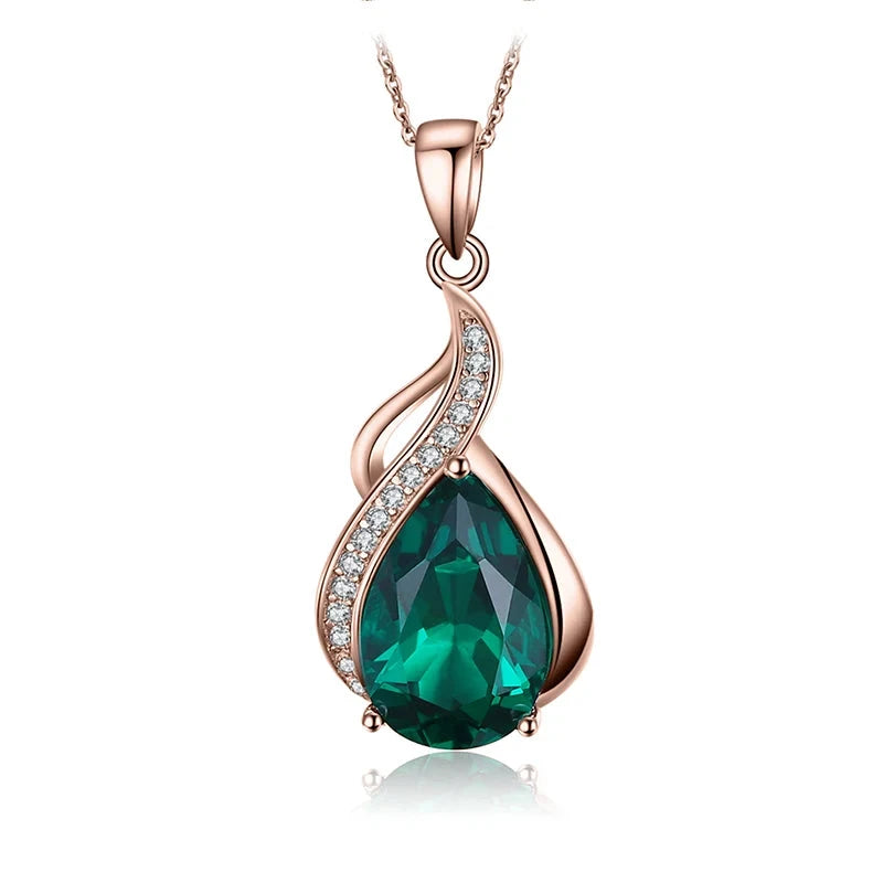 JewelryPalace 2.7ct Simulated Nano Emerald 925 Sterling Silver Pendant Necklace for Woman No Chain - AMULET RING STORE