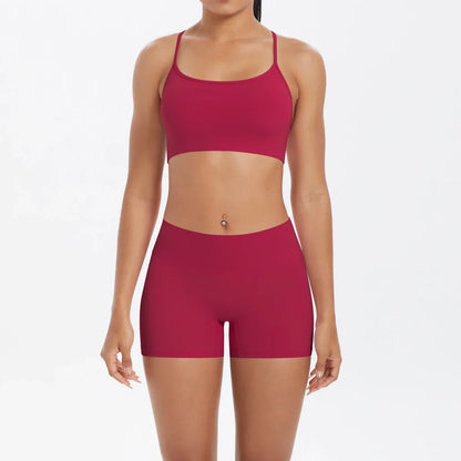 2PCS Yoga Set Nude Feeling Workout Sets Women Tracksuit Gym Push Up Fitness Running Workout Sportwear Sport Bra Leggings Suit