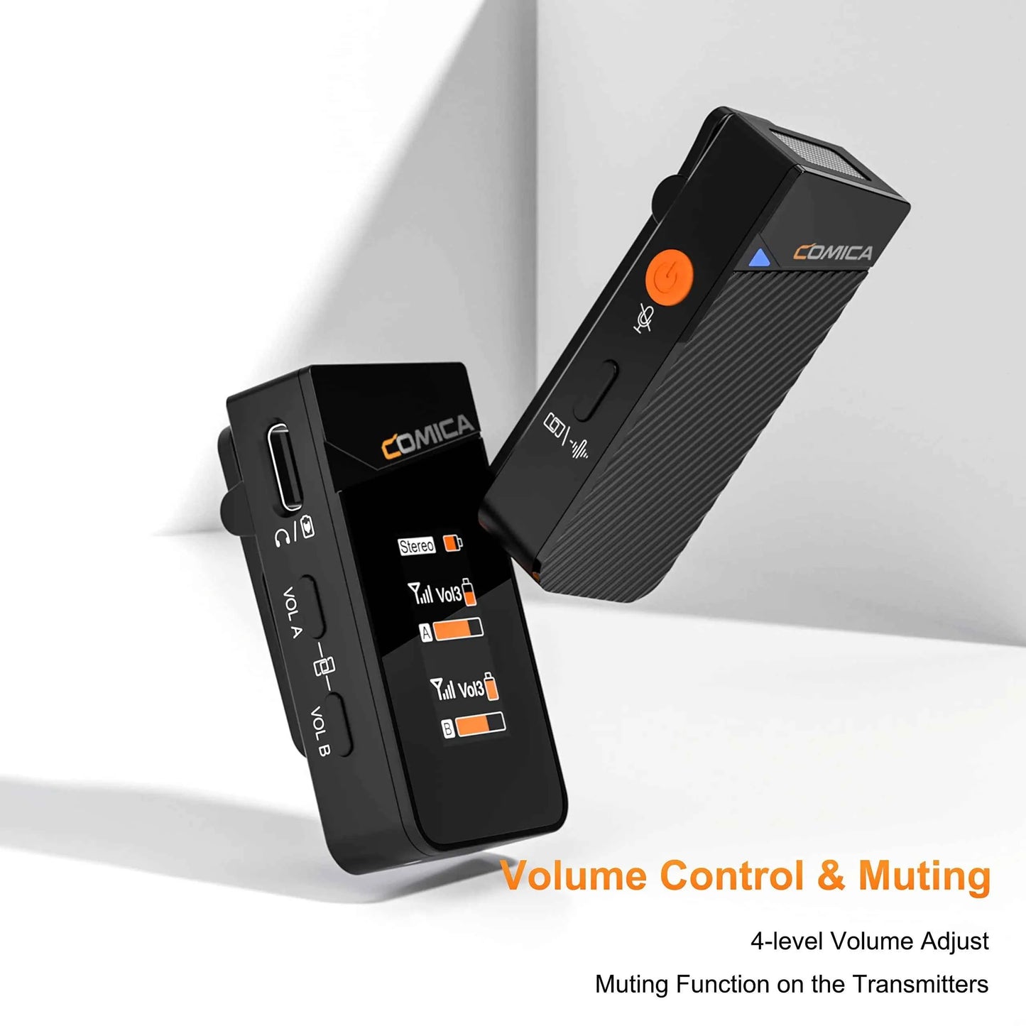 COMICA Vimo C 2.4G Mini Wireless Lapel Microphone with Charging Case, for Smartphone Camera Podcast Interview YouTube Facebook