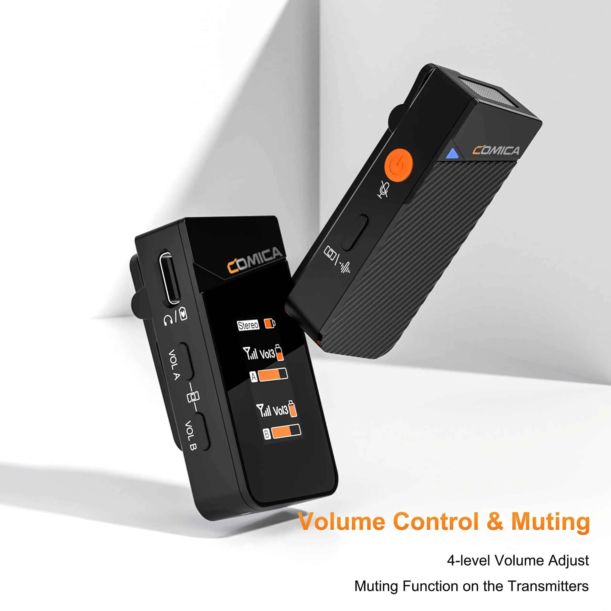 COMICA Vimo C 2.4G Mini Wireless Lapel Microphone with Charging Case, for Smartphone Camera Podcast Interview YouTube Facebook