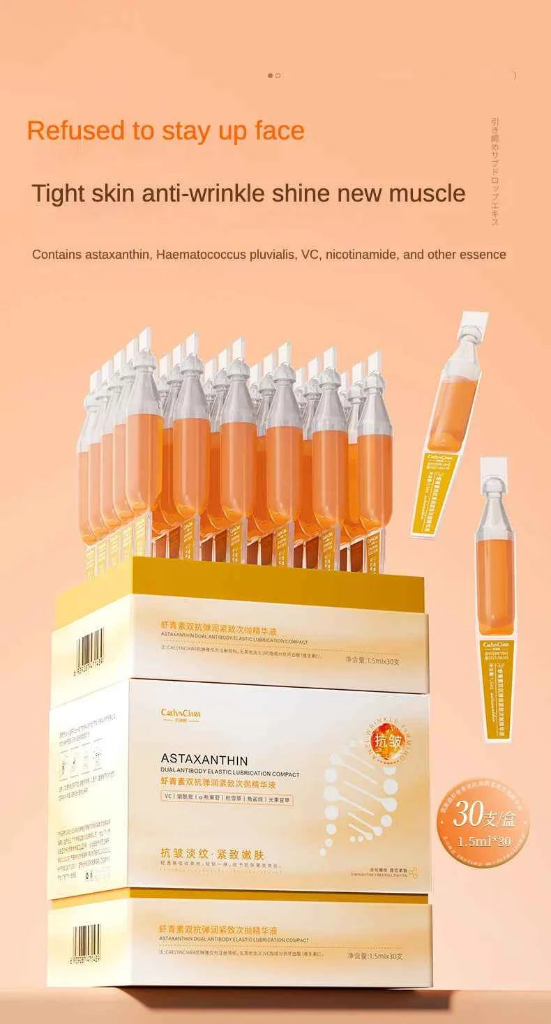 Astaxanthin Ampoule Anti Aging Face Serum Anti-aging Wrinkles Skin Brighten Whitening Hydrating Face Care Essence 30pcs/set
