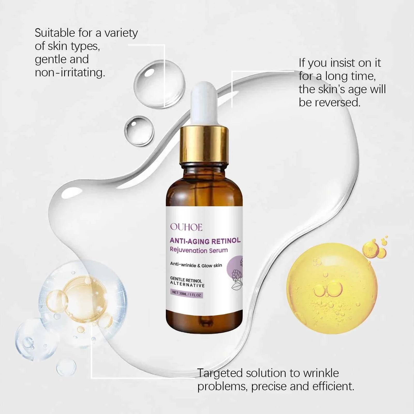 Retinol Facial Anti Wrinkle Essence  Hydrating Firming Treatment, Lifts & Smooths Fine Lines, Nourishing, 30ml