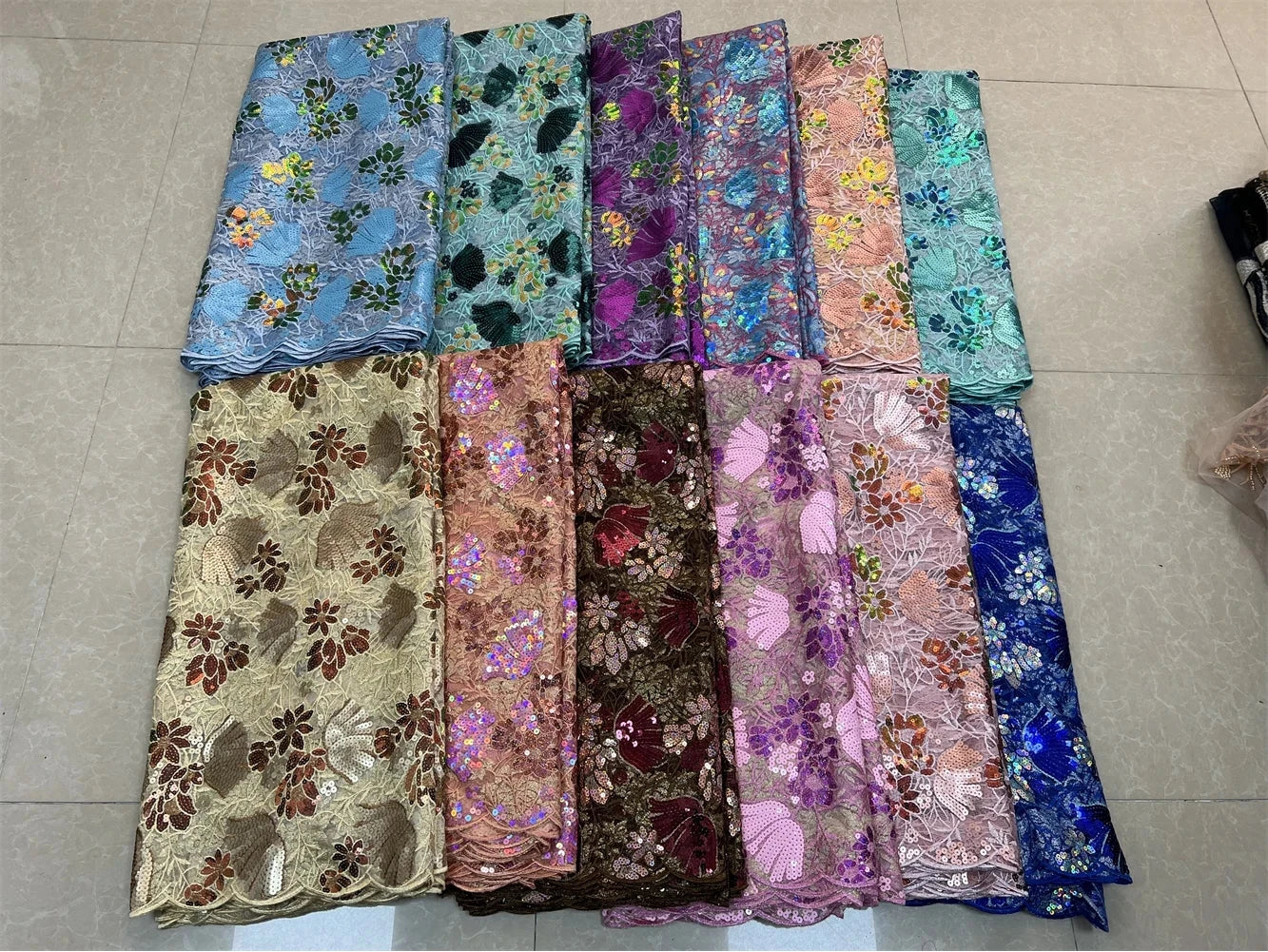 2025African Nigerian French Guipure Tulle Lace Fabric 3DSequins Beaded Embroidery for Luxury Wedding Party Evening Dresses 5Yard