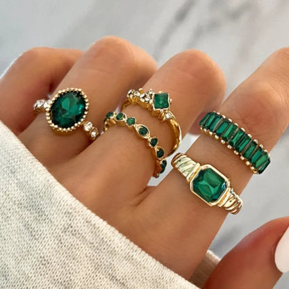 Antique Star Moon Snake Flower Shell Ring Set for Women Ethnic Style Creative Party Jewelry Accessories Custom Jewelry