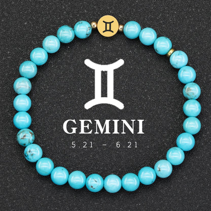 12 Zodiac Signs Natural Stone Bracelets Leo Capricorn Taurus Cancer Bracelets Women Men Couple Friendship Jewelry Gift Bracelets
