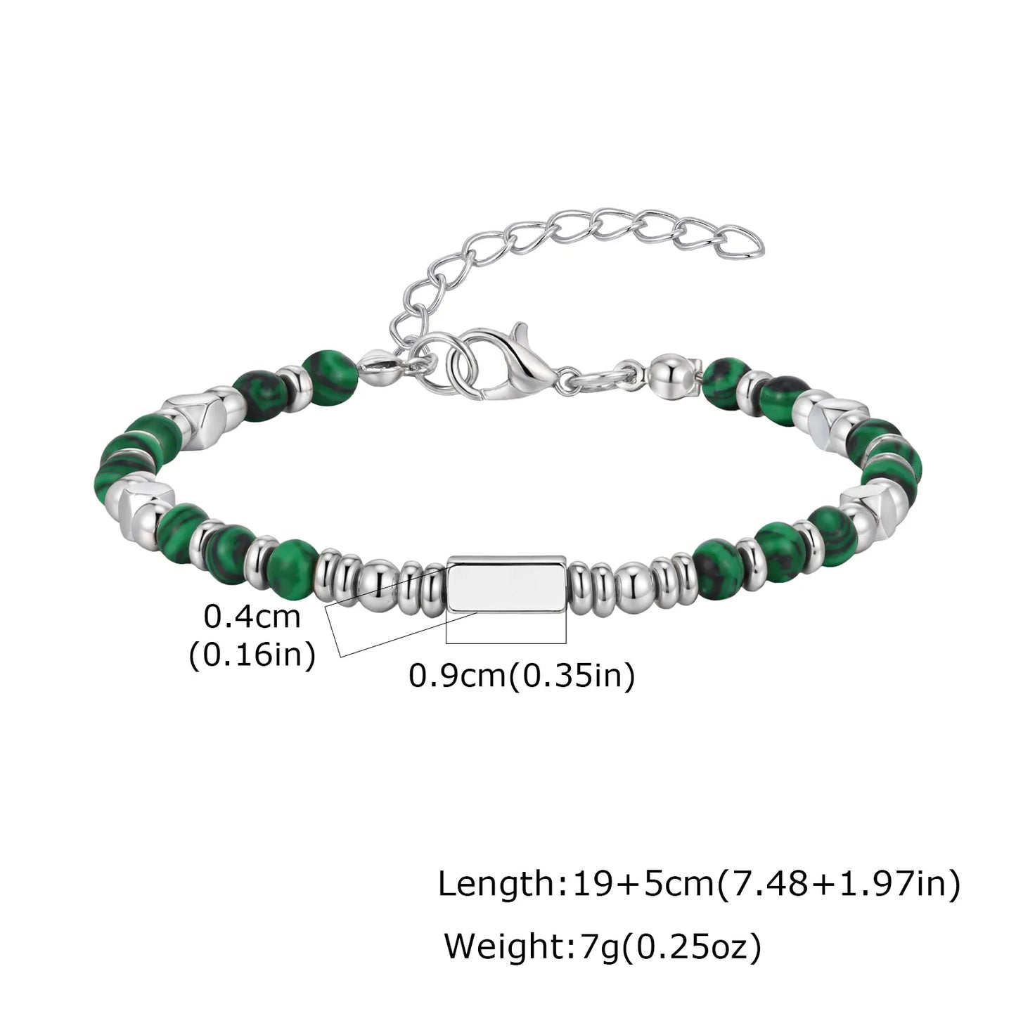 Trendy Unique Natural Stone Beaded Bracelet, Stainless Steel Chain Wristband Bracelet, Classic Tiger Eye Stone Jewelry for Men