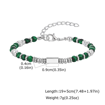 Trendy Unique Natural Stone Beaded Bracelet, Stainless Steel Chain Wristband Bracelet, Classic Tiger Eye Stone Jewelry for Men